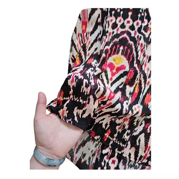 2/$15 ANA Women Blouse Top Black Pink Tie Dye Pattern Cut Out Back Sleeveless S - Picture 4 of 7